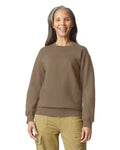 Gildan SF000 Unisex Softstyle Midweight Crewneck Sweatshirt - Brown Savana - model front