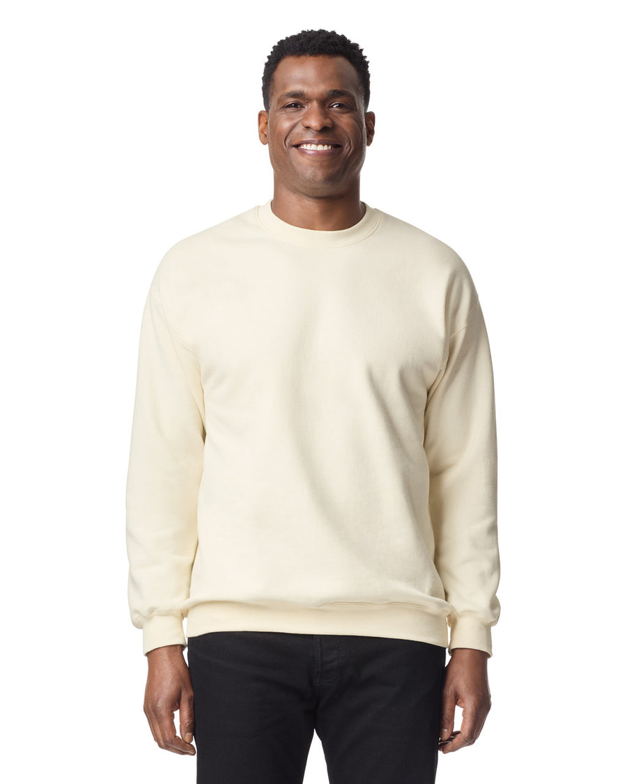 Gildan SF000 Unisex Softstyle Midweight Crewneck Sweatshirt - Off White - model front