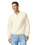 Gildan SF008 Unisex Softstyle Midweight 1/4 Zip Sweatshirt - Off White - model front