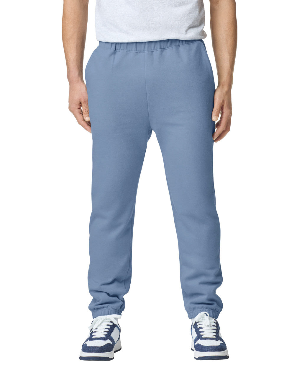 Gildan SF100 Unisex Softstyle Midweight Pocket Sweatpants - Stone Blue - model front