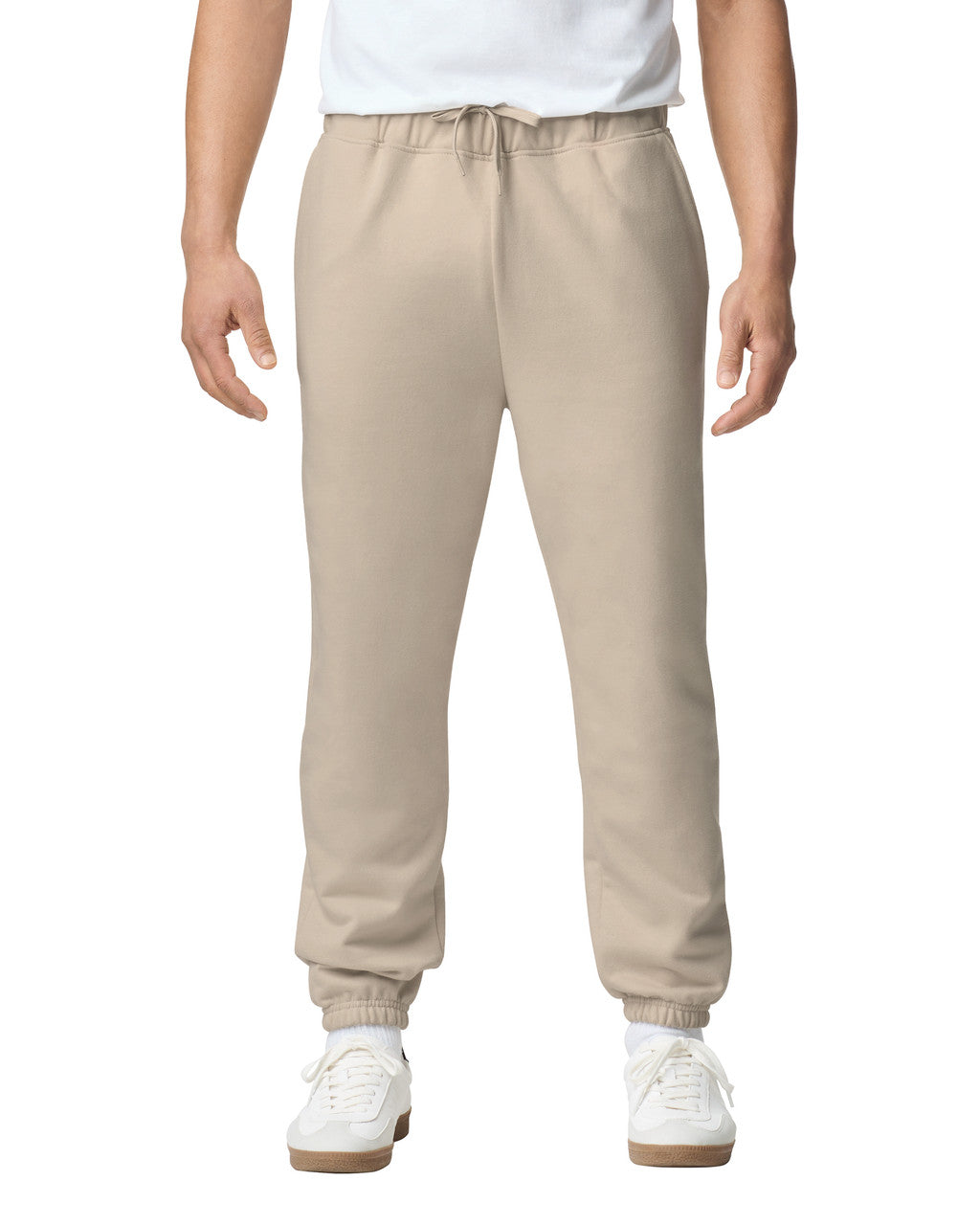 Gildan SF100 Unisex Softstyle Midweight Pocket Sweatpants - Sand - model front