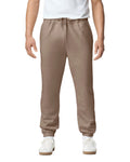 Gildan SF100 Unisex Softstyle Midweight Pocket Sweatpants - Brown Savana - model front