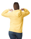 Gildan SF500 Unisex Softstyle Midweight Hooded Sweatshirt - Yellow Haze - model back
