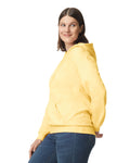 Gildan SF500 Unisex Softstyle Midweight Hooded Sweatshirt - Yellow Haze - model side