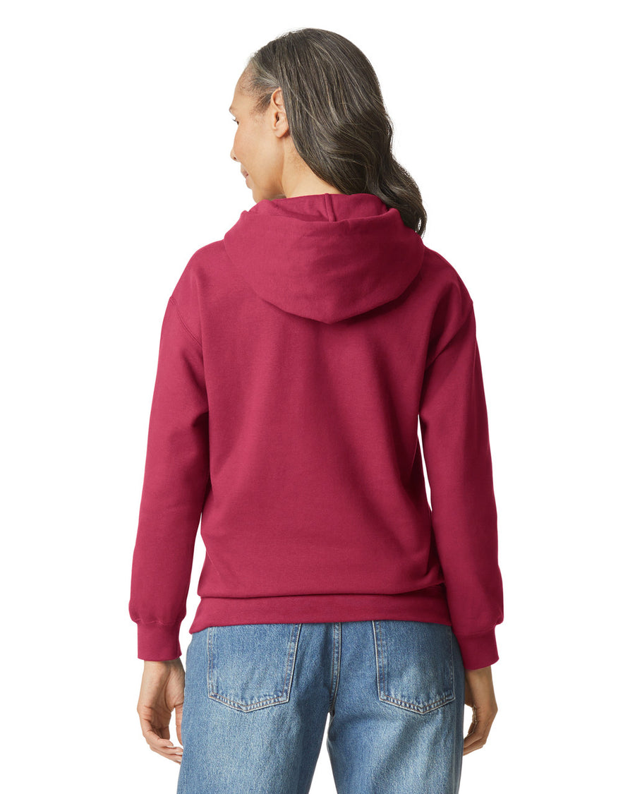 Gildan SF500 Unisex Softstyle Midweight Hooded Sweatshirt - Cardinal - model back