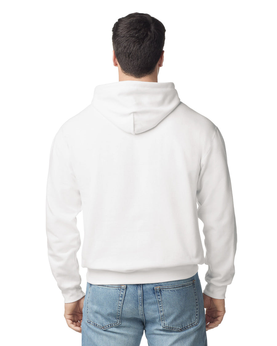 Gildan SF500 Unisex Softstyle Midweight Hooded Sweatshirt - White - model back