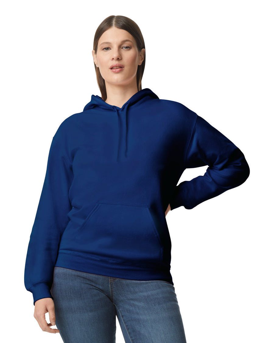 Gildan SF500 Unisex Softstyle Midweight Hooded Sweatshirt - Navy - model front