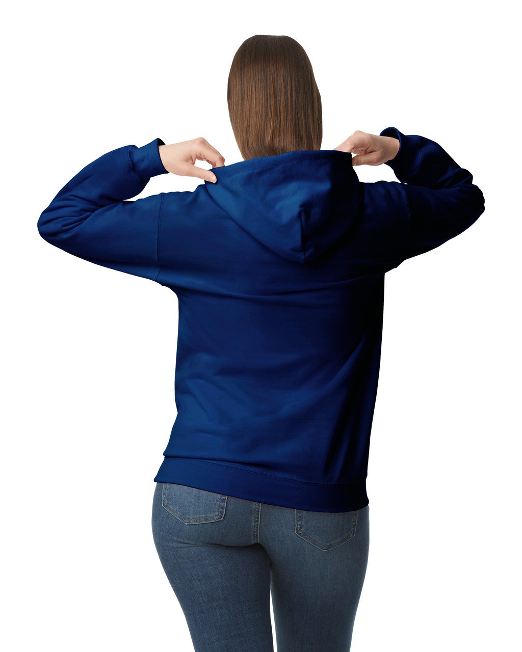 Gildan SF500 Unisex Softstyle Midweight Hooded Sweatshirt - Navy - model back