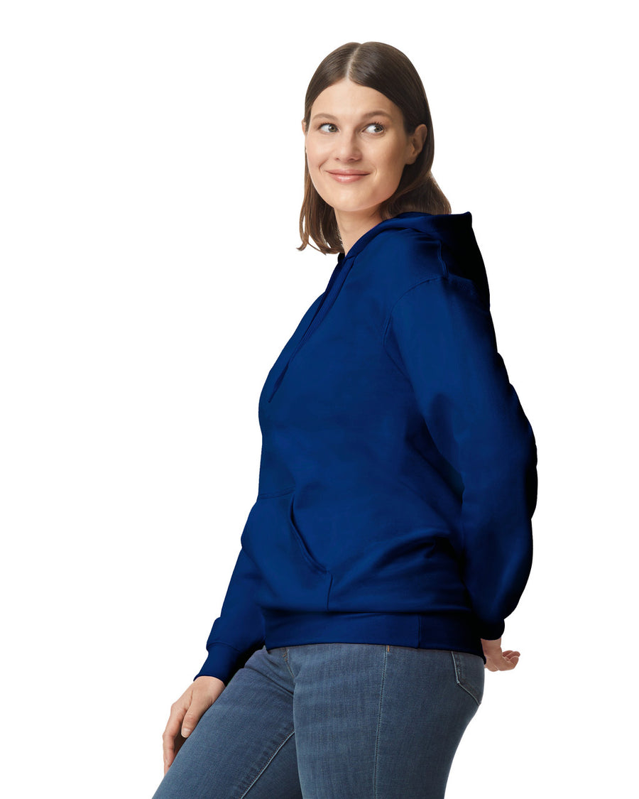 Gildan SF500 Unisex Softstyle Midweight Hooded Sweatshirt - Navy - model side