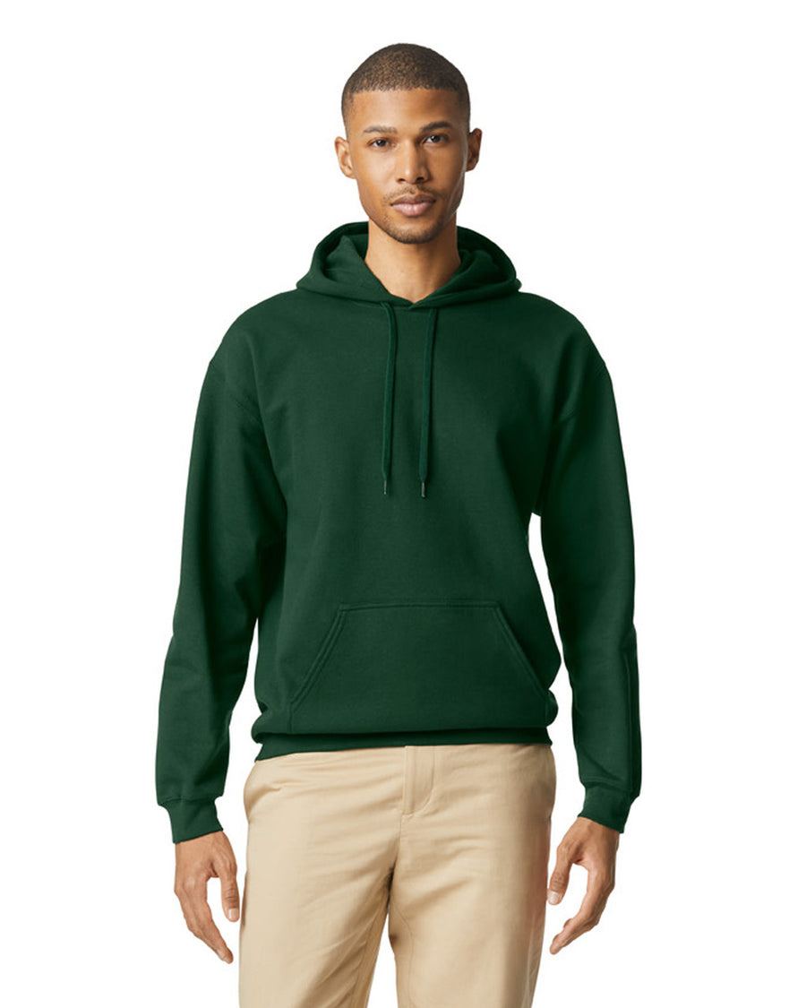 Gildan SF500 Unisex Softstyle Midweight Hooded Sweatshirt - Forest Green - model front
