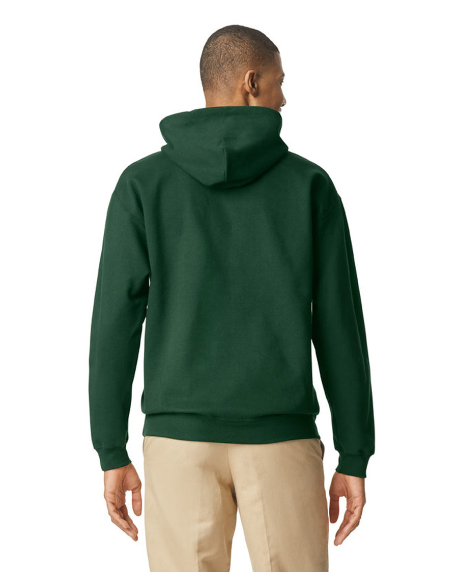 Gildan SF500 Unisex Softstyle Midweight Hooded Sweatshirt - Forest Green - model back