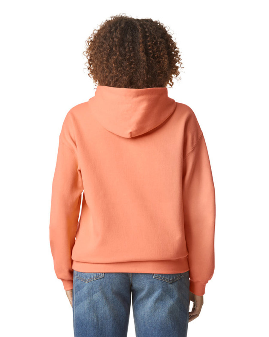 Gildan SF500 Unisex Softstyle Midweight Hooded Sweatshirt - Tangerine - model back