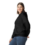 Gildan SF500 Unisex Softstyle Midweight Hooded Sweatshirt - Heather Black - model side