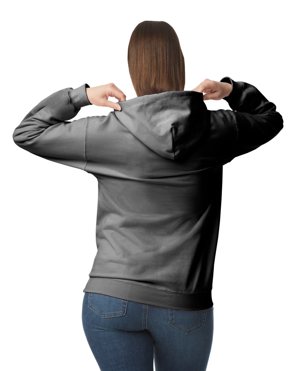 Gildan SF500 Unisex Softstyle Midweight Hooded Sweatshirt - Charcoal - model back