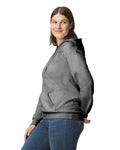 Gildan SF500 Unisex Softstyle Midweight Hooded Sweatshirt - Charcoal - model side