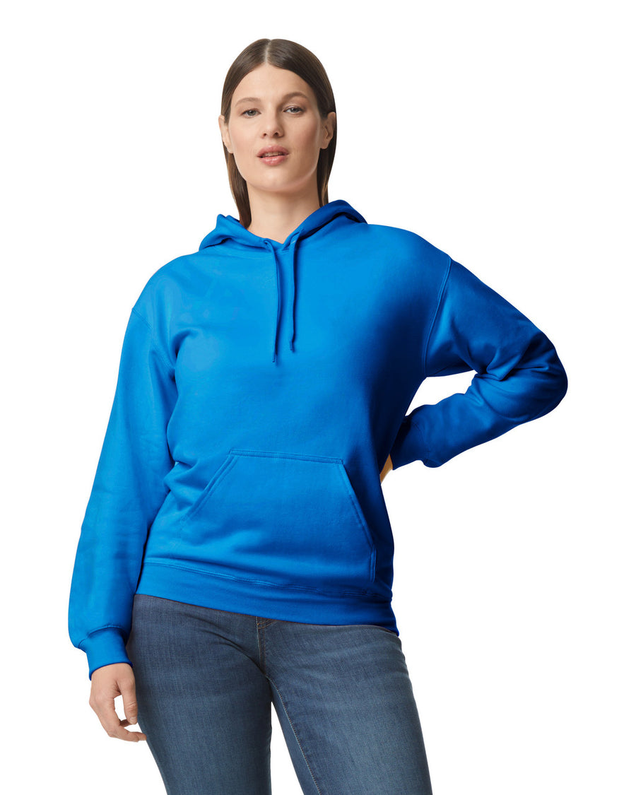 Gildan SF500 Unisex Softstyle Midweight Hooded Sweatshirt - Royal - model front