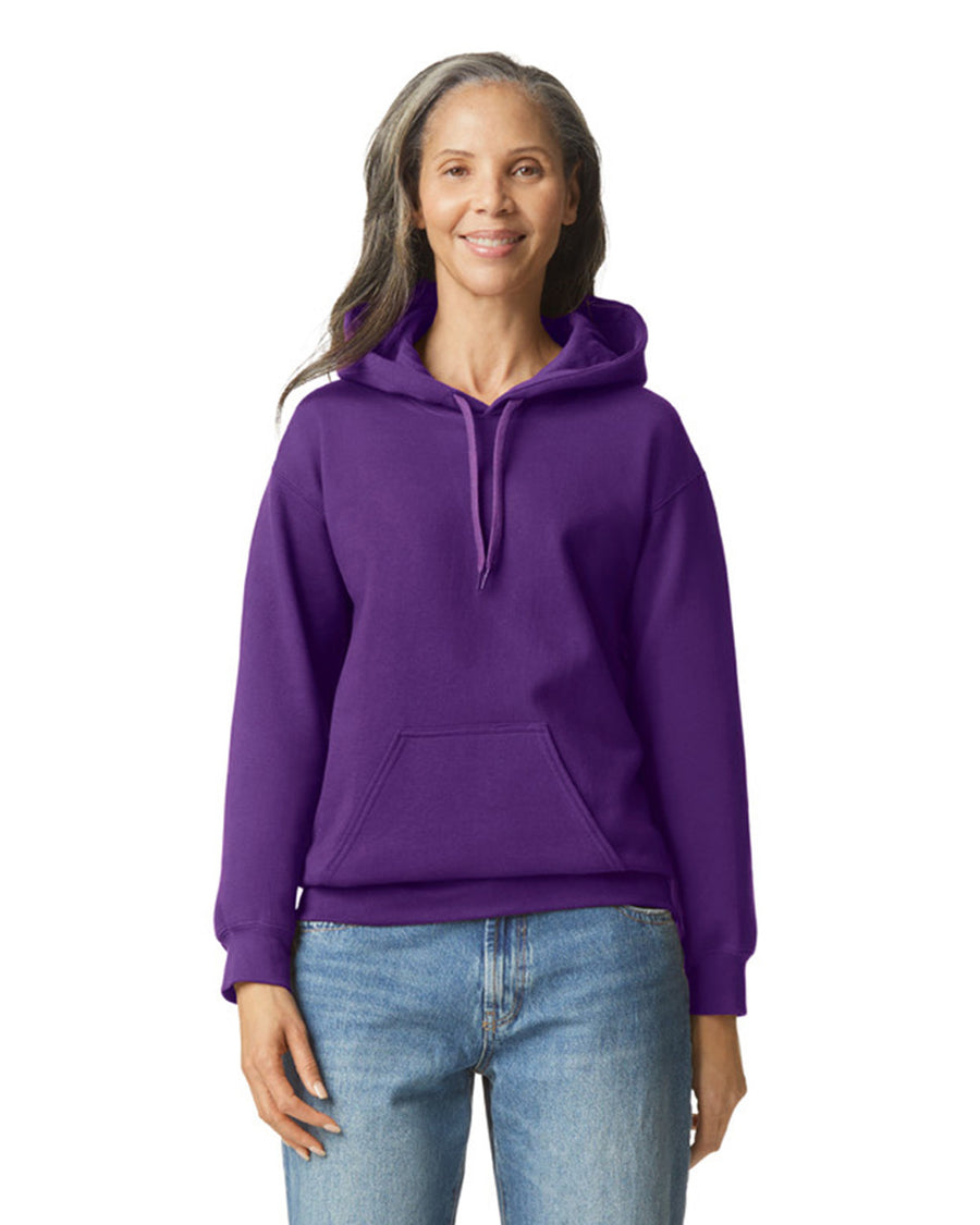 Gildan SF500 Unisex Softstyle Midweight Hooded Sweatshirt - Purple - model front