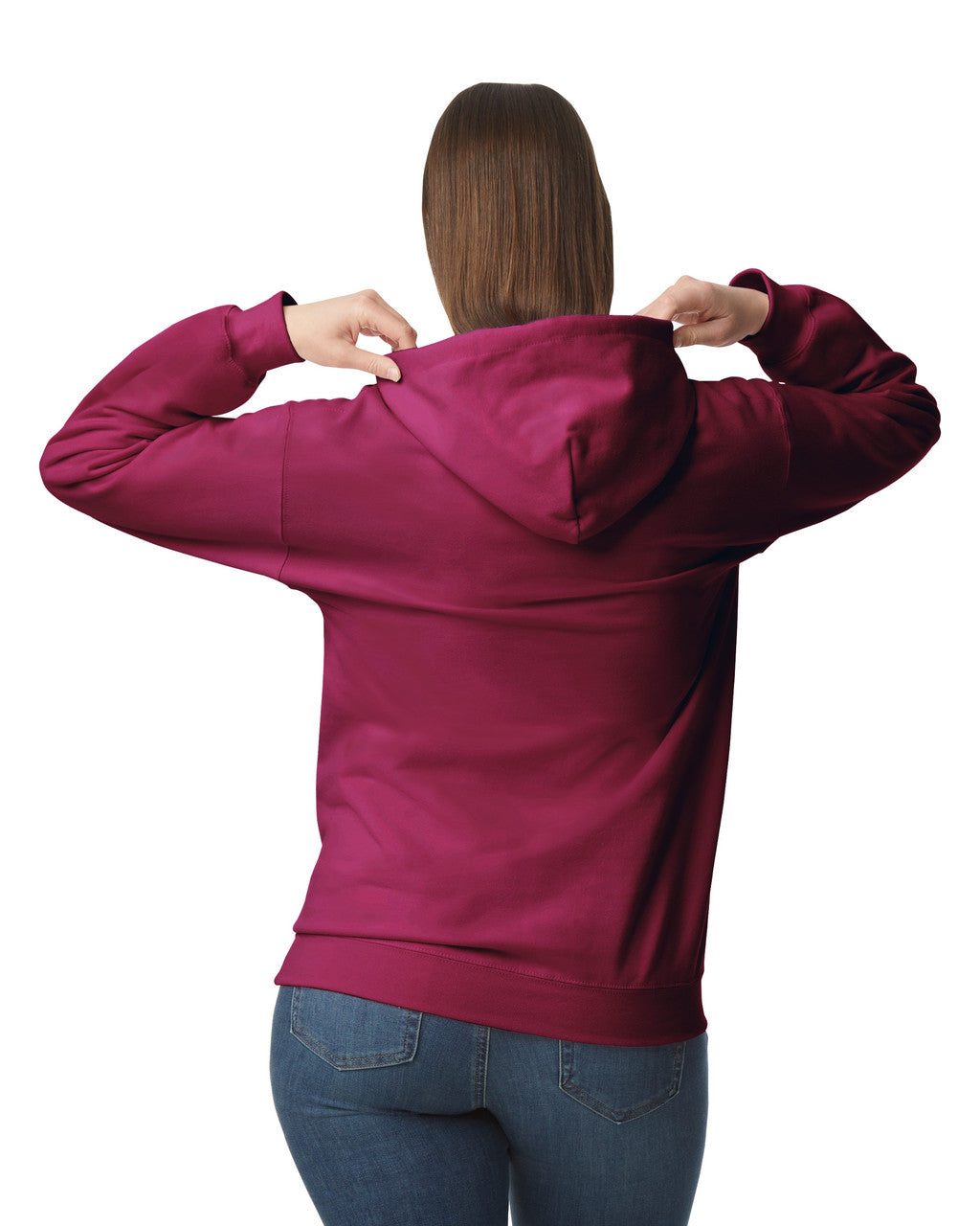 Gildan SF500 Unisex Softstyle Midweight Hooded Sweatshirt - Maroon - model back
