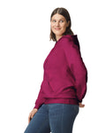 Gildan SF500 Unisex Softstyle Midweight Hooded Sweatshirt - Maroon - model side