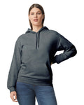 Gildan SF500 Unisex Softstyle Midweight Hooded Sweatshirt - Dark Heather - model front