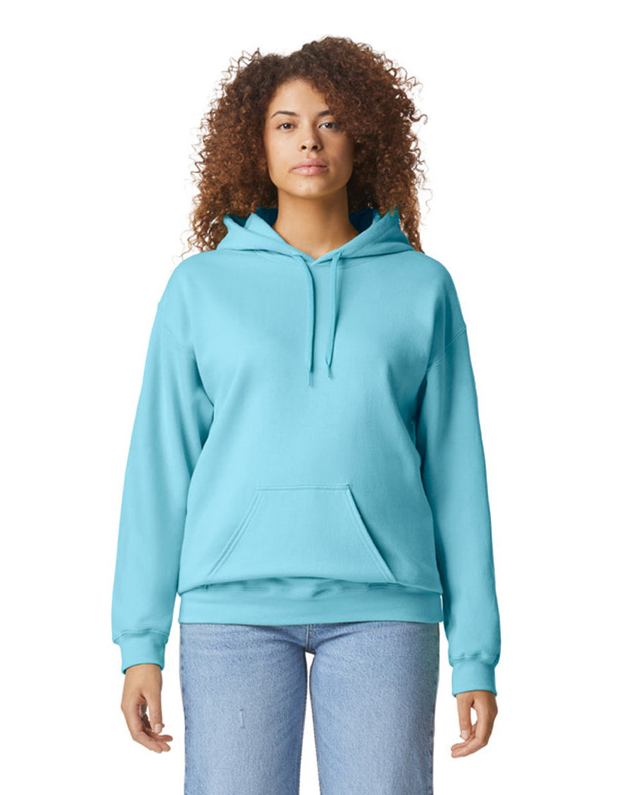 Gildan SF500 Unisex Softstyle Midweight Hooded Sweatshirt - Sky - model front