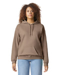 Gildan SF500 Unisex Softstyle Midweight Hooded Sweatshirt - Brown Savana - model front