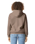 Gildan SF500 Unisex Softstyle Midweight Hooded Sweatshirt - Brown Savana - model back