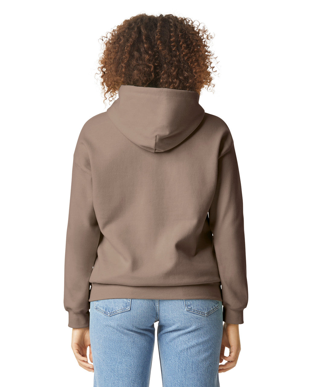 Gildan SF500 Unisex Softstyle Midweight Hooded Sweatshirt - Brown Savana - model back