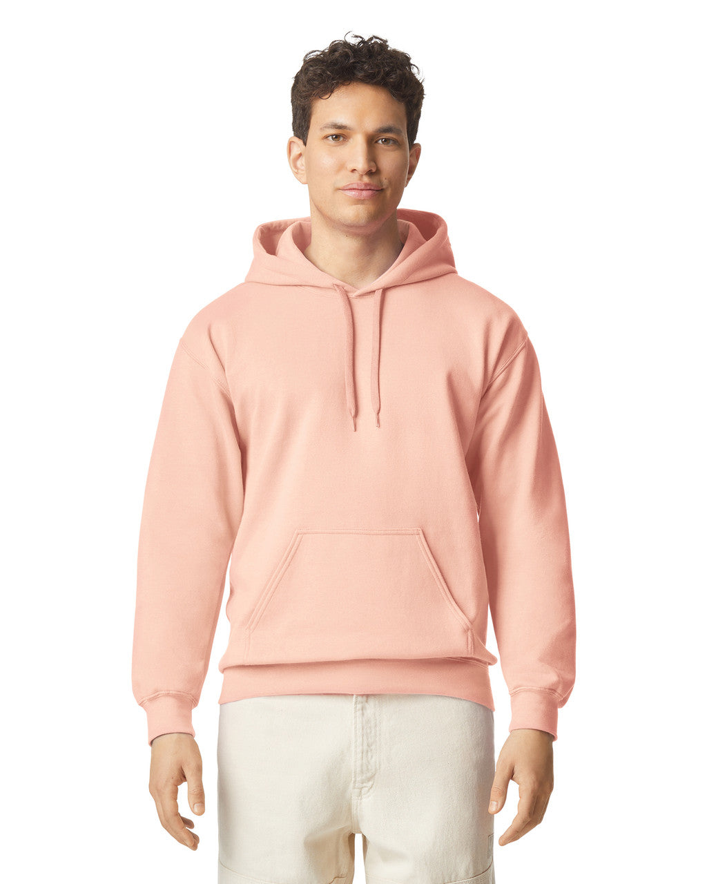 Gildan SF500 Unisex Softstyle Midweight Hooded Sweatshirt - Dusty Rose - model front
