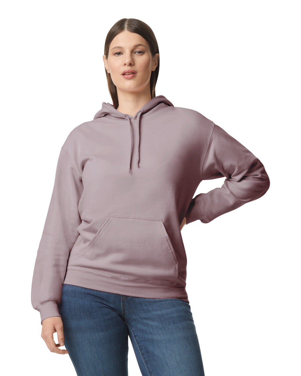 Gildan SF500 Unisex Softstyle Midweight Hooded Sweatshirt - Paragon - model front