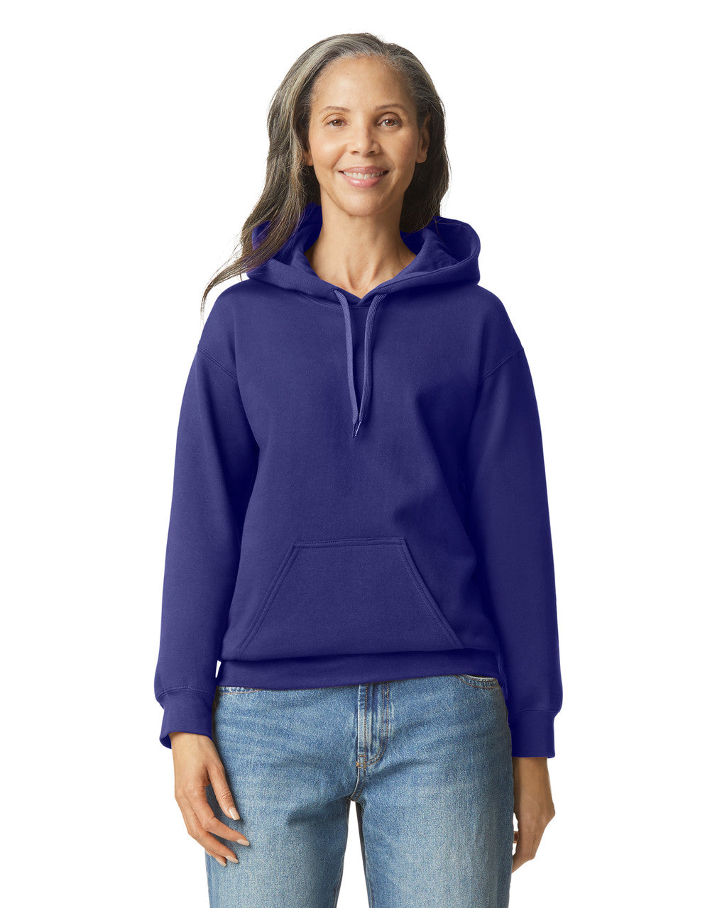 Gildan SF500 Unisex Softstyle Midweight Hooded Sweatshirt - Cobalt - model front