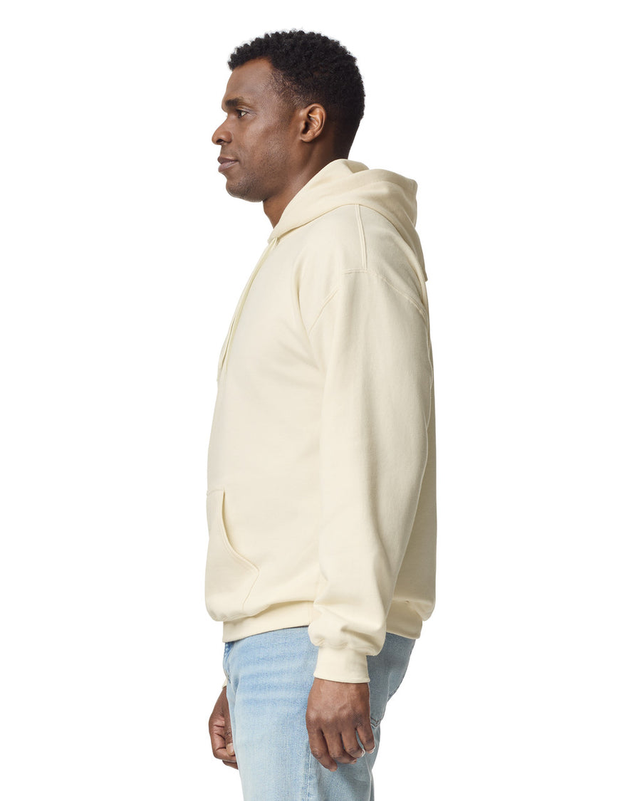 Gildan SF500 Unisex Softstyle Midweight Hooded Sweatshirt - Off White - model side