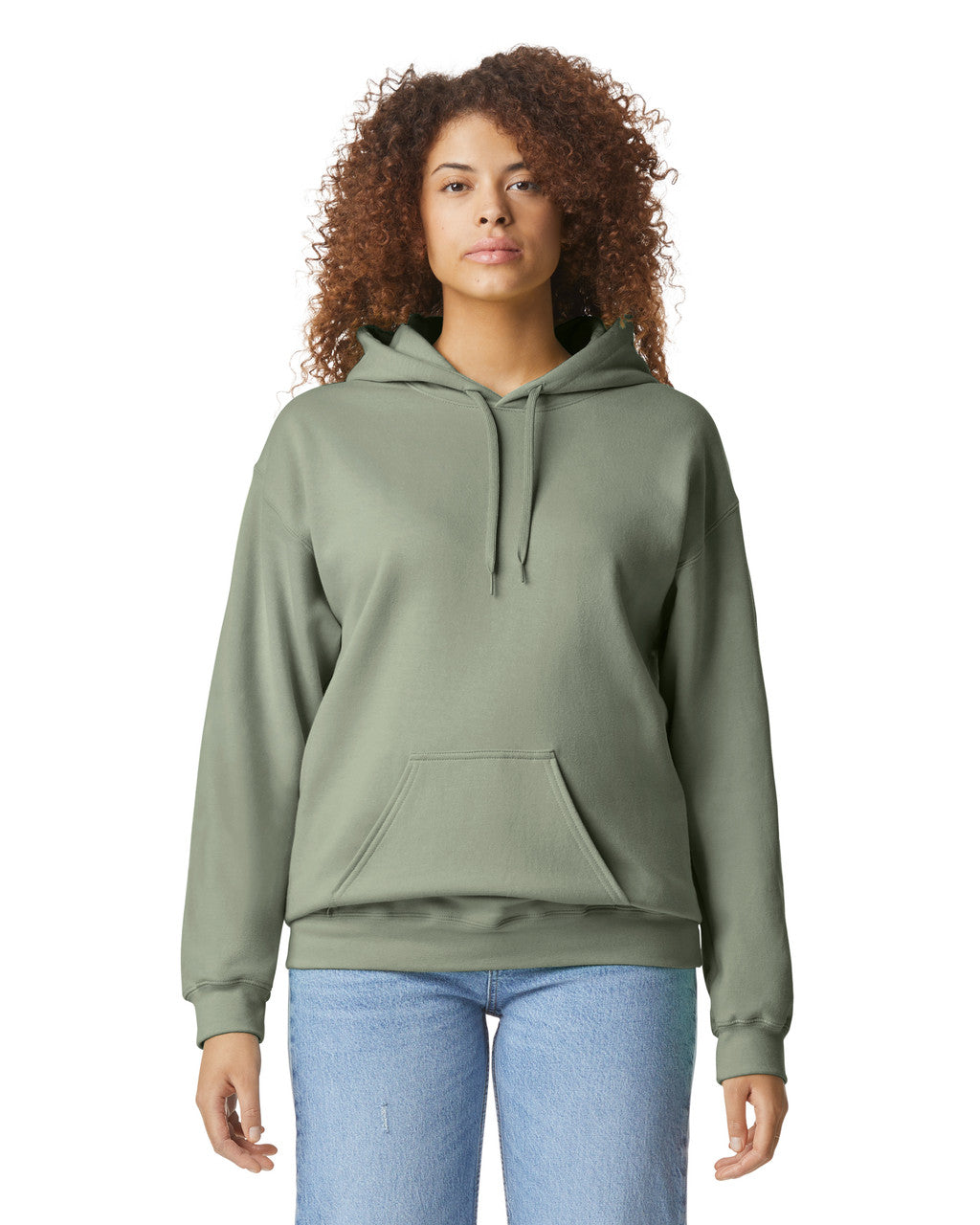 Gildan SF500 Unisex Softstyle Midweight Hooded Sweatshirt - Sage - model front