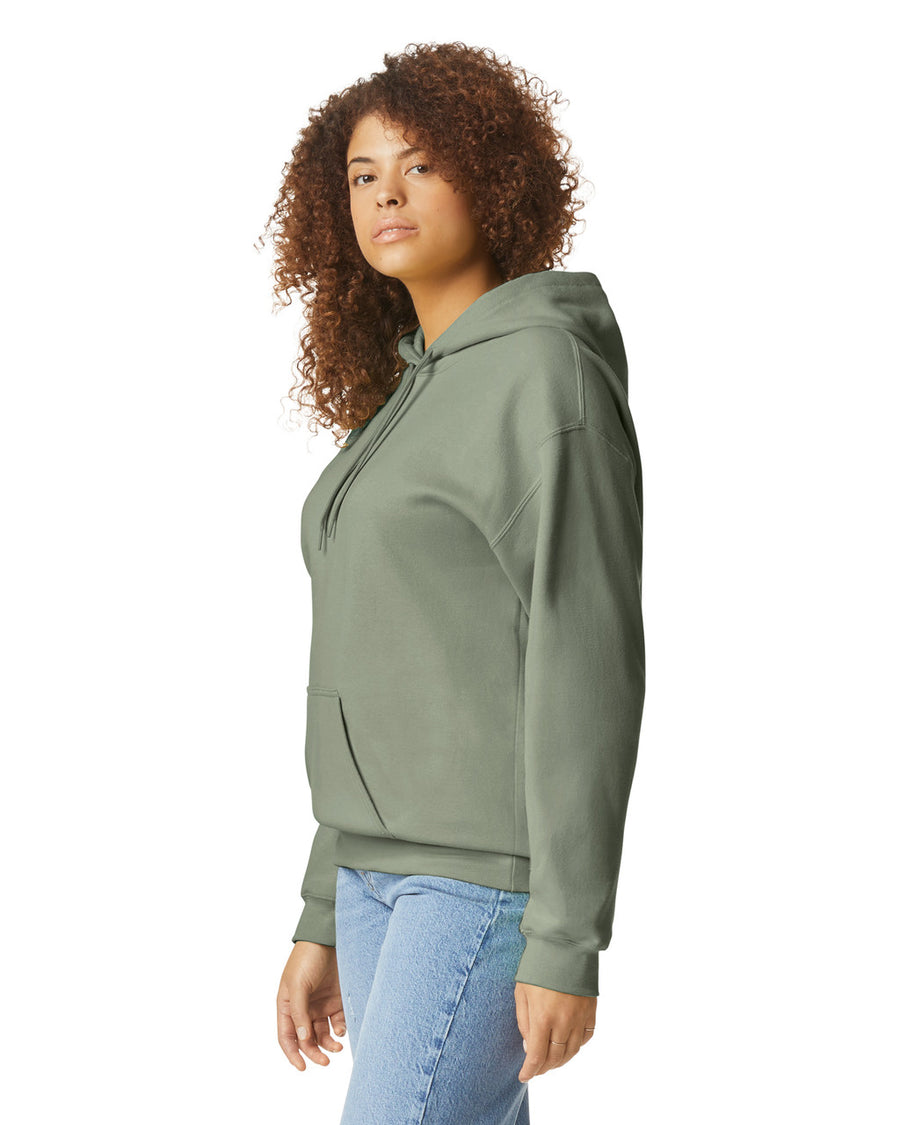 Gildan SF500 Unisex Softstyle Midweight Hooded Sweatshirt - Sage - model side