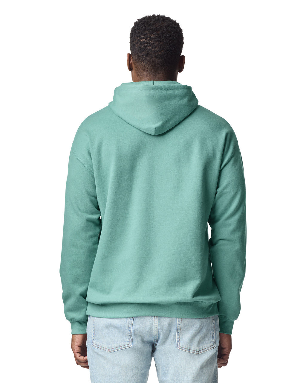 Gildan SF500 Unisex Softstyle Midweight Hooded Sweatshirt - Aquatic - model back