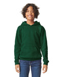 Gildan SF500B Youth Softstyle Midweight Hooded Sweatshirt - Forest Green - model front
