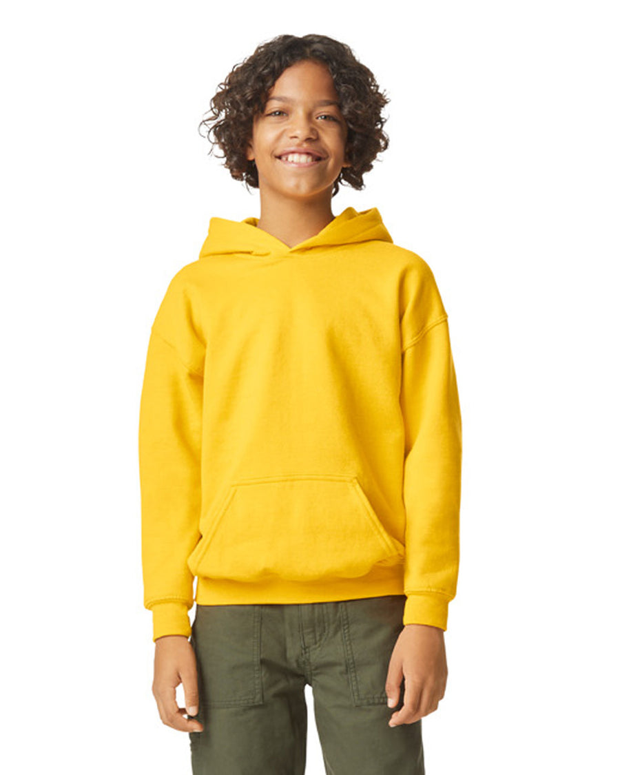 Gildan SF500B Youth Softstyle Midweight Hooded Sweatshirt - Daisy - model front