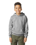 Gildan SF500B Youth Softstyle Midweight Hooded Sweatshirt - Sport Grey - model front