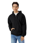 Gildan SF600 Unisex Softstyle Full-Zip Hooded Sweatshirt - Black - model front
