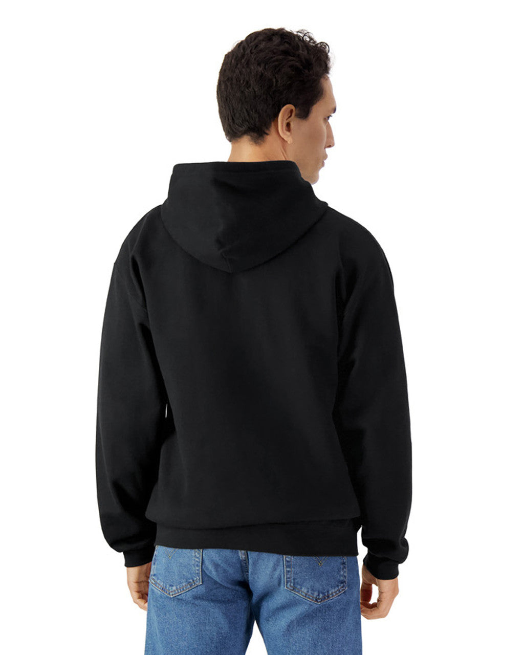 Gildan SF600 Unisex Softstyle Full-Zip Hooded Sweatshirt - Black - model back