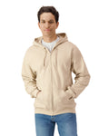 Gildan SF600 Unisex Softstyle Full-Zip Hooded Sweatshirt - Sand - model front