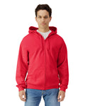 Gildan SF600 Unisex Softstyle Full-Zip Hooded Sweatshirt - Red - model front