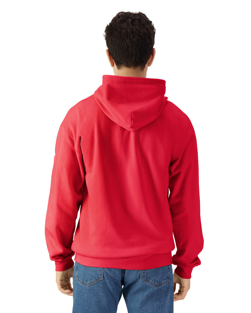 Gildan SF600 Unisex Softstyle Full-Zip Hooded Sweatshirt - Red - model back