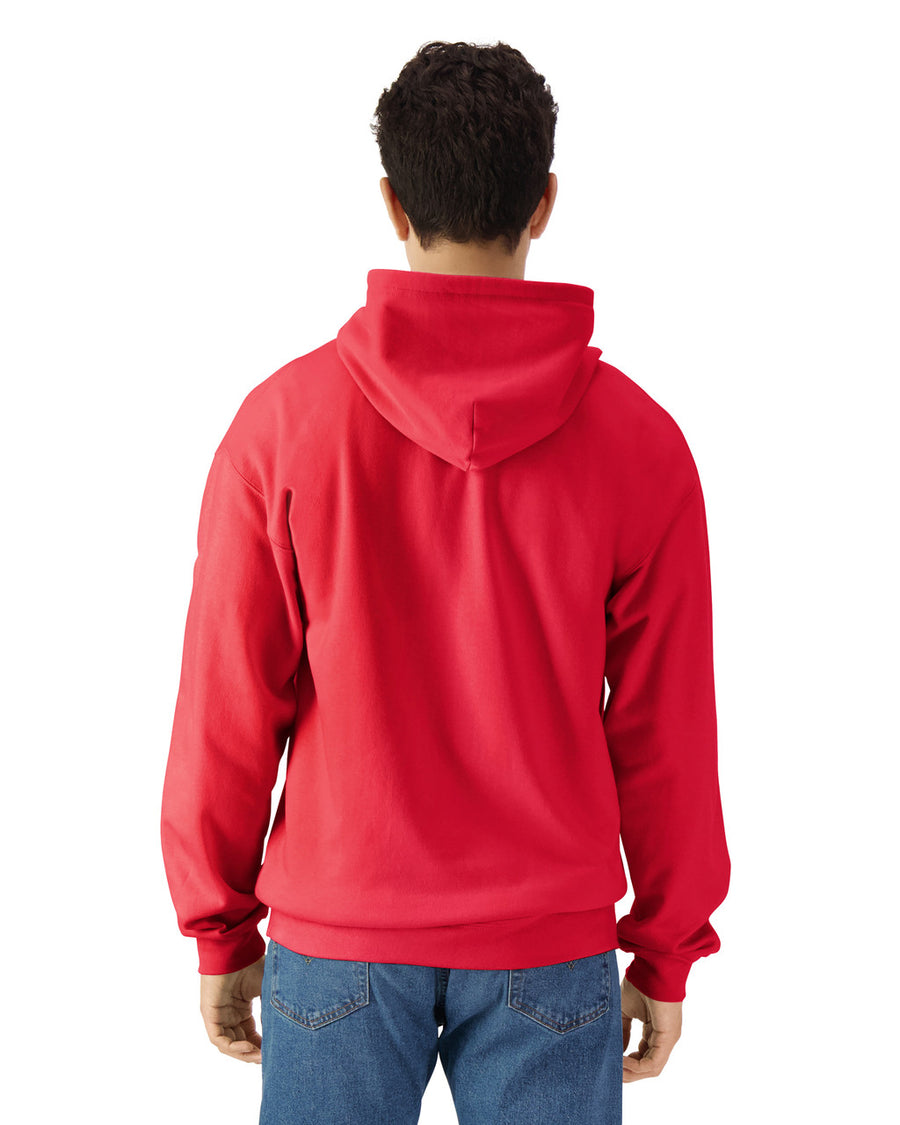 Gildan SF600 Unisex Softstyle Full-Zip Hooded Sweatshirt - Red - model back