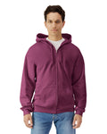 Gildan SF600 Unisex Softstyle Full-Zip Hooded Sweatshirt - Maroon - model front
