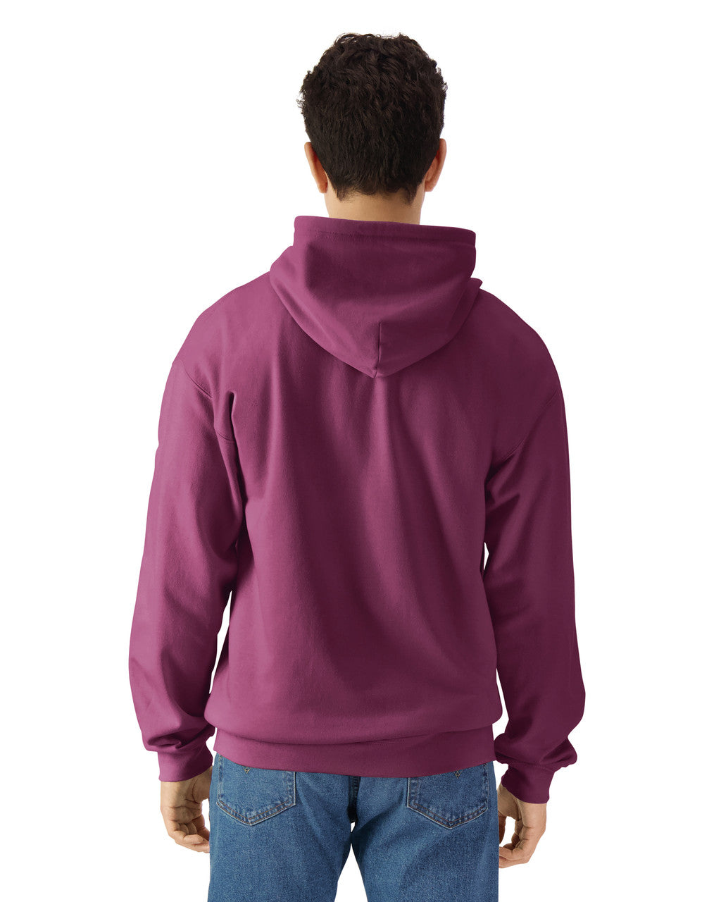 Gildan SF600 Unisex Softstyle Full-Zip Hooded Sweatshirt - Maroon - model back