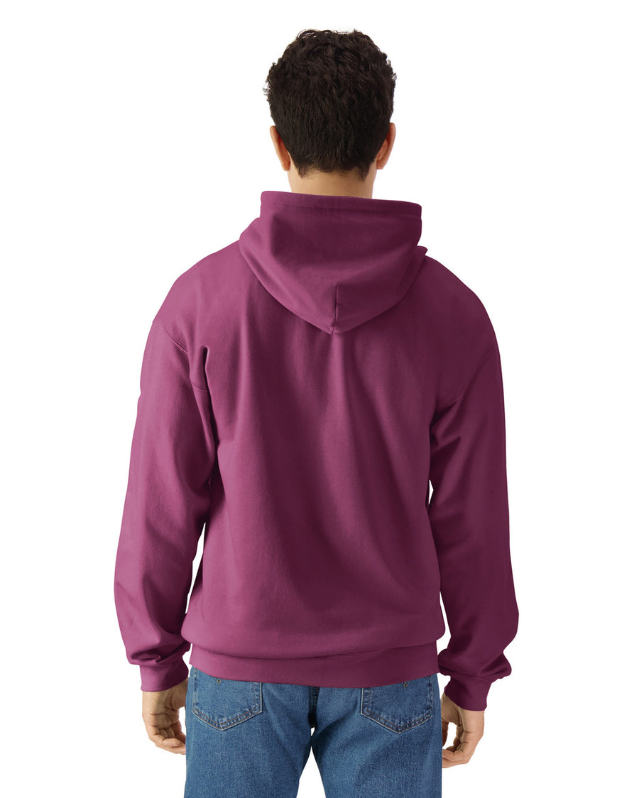 Gildan SF600 Unisex Softstyle Full-Zip Hooded Sweatshirt - Maroon - model back