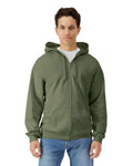 Gildan SF600 Unisex Softstyle Full-Zip Hooded Sweatshirt - Military Green - model front