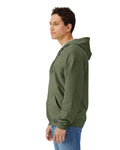 Gildan SF600 Unisex Softstyle Full-Zip Hooded Sweatshirt - Military Green - model side