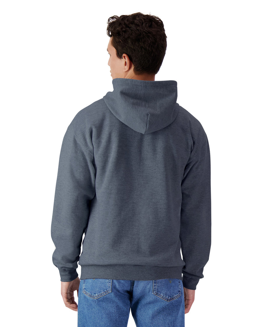 Gildan SF600 Unisex Softstyle Full-Zip Hooded Sweatshirt - Dark Heather - model back